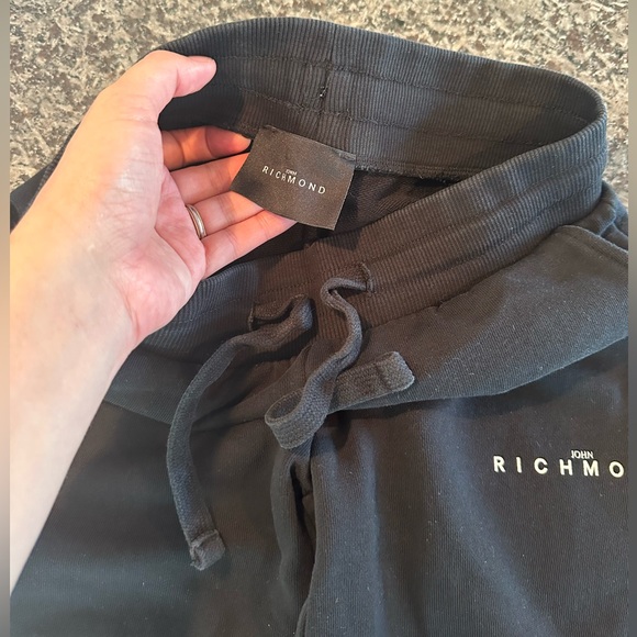 John Richmond Junior logo-print cotton track pants black size 10T made in Italy - Picture 4 of 14